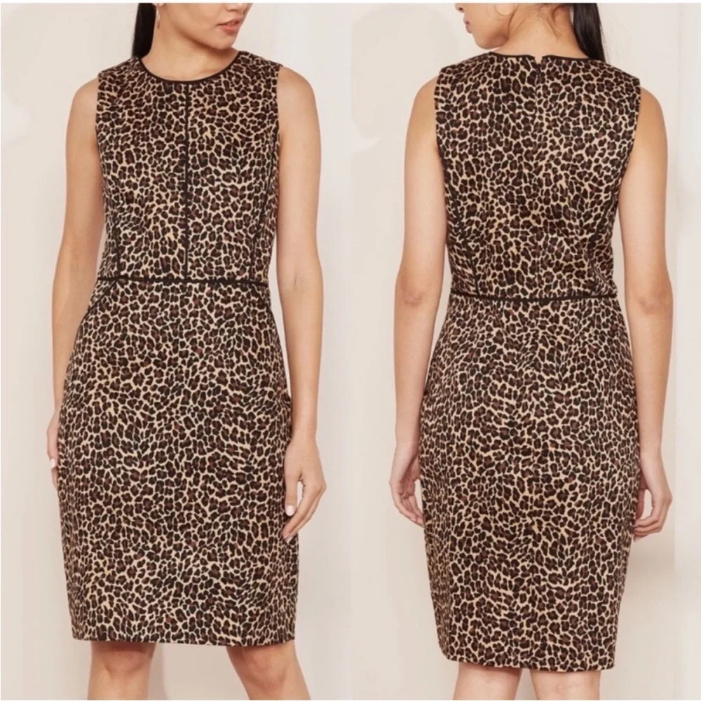 J Crew Leopard Print Sleeveless sheath Dress- worn one‎ time. 108 retail